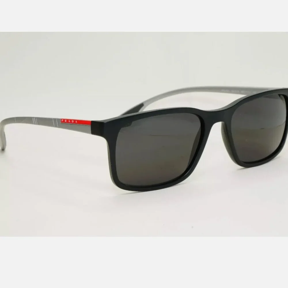 Prada Black Rubber 54mm Grey Matte Sunglasses - Picture 6 of 8